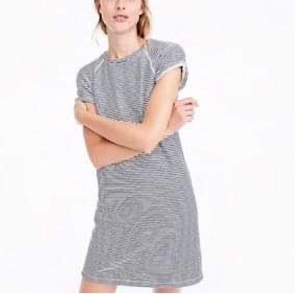 J. Crew Cozy Beach Dress S Blue White Striped Coastal Preppy - Picture 3 of 10